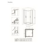 KOTNA KABINA ZA PRHANJE DEANTE FUNKIA KYC 642K 80 CM