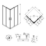 KOTNA KABINA ZA PRHANJE DEANTE JASMIN PLUS KTJ 042P 80 CM