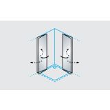 KOTNA KABINA ZA PRHANJE KOLPA SAN Q 90 SBR/1 POLARIS FOLD SILVER PROF. PROZ. STEK.