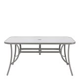 KOVINSKA MIZA ALMA 150X90 JEKLO/STEKLO TEMNO SIVA