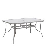 KOVINSKA MIZA ALMA 150X90 JEKLO/STEKLO TEMNO SIVA