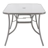 KOVINSKA MIZA ALMA 150X90 JEKLO/STEKLO TEMNO SIVA