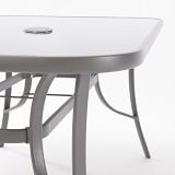 KOVINSKA MIZA ALMA 150X90 JEKLO/STEKLO TEMNO SIVA