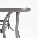 KOVINSKA MIZA ALMA 150X90 JEKLO/STEKLO TEMNO SIVA