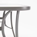 KOVINSKA MIZA ALMA 150X90 JEKLO/STEKLO TEMNO SIVA