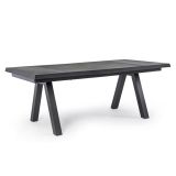 KOVINSKA MIZA BIZZOTTO HOMEMOTION KRION, RAZ. 205-265X103CM ALUMINIJ