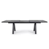 KOVINSKA MIZA BIZZOTTO HOMEMOTION KRION, RAZ. 205-265X103CM ALUMINIJ