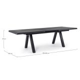 KOVINSKA MIZA BIZZOTTO HOMEMOTION KRION, RAZ. 205-265X103CM ALUMINIJ