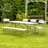 KOVINSKA MIZA MIRPOL VIVID 180X70 CM, BELA