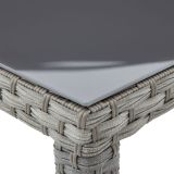 KOVINSKA MIZA NATERIAL DRIOS UMETNI RATAN ALU STEKLO, 172X90 TEMNO SIVA