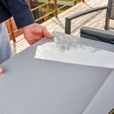 KOVINSKA MIZA NATERIAL LYRA II 4/10P ALU STEKLO 135/270X90 TEMNO SIVA