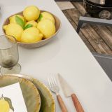 KOVINSKA MIZA NATERIAL LYRA II 4/10P ALU STEKLO 135/270X90 TEMNO SIVA