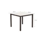 KOVINSKA MIZA NATERIAL LYRA T. BEŽ 90X90 ALU STEKLO