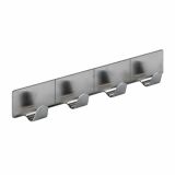 KOVINSKI OBEŠALNIK 4 KLJUKE HETTICH DIY SAMOLEPILNI, 160X28X20 MM, IZGLED INOX