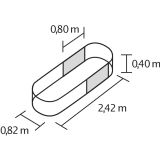 KOVINSKA VISOKA GREDA VITAVIA RAZŠIRITEV 401 NARAVNA 0.80M X 0.40M
