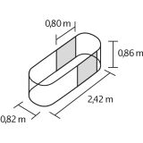 KOVINSKA VISOKA GREDA VITAVIA RAZŠIRITEV 858 RUBINASTA 0.86M