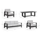 KOVINSKA VRTNA GARNITURA BIZZOTTO HOMEMOTION BALTIC, ANTRACIT SET 4