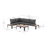 KOVINSKA VRTNA GARNITURA BIZZOTTO NARELLE CHAR YK13 KOTNA SOFA SET3 W-CU