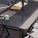 KOVINSKA VRTNA GARNITURA DOMA 150X80 JEKLO TEMNO SIV