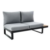 KOVINSKA VRTNA GARNITURA NATERIAL PERSEA 5P KOTNA ALU TIKOVINA, TEMNO SIVA