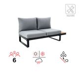 KOVINSKA VRTNA GARNITURA NATERIAL PERSEA 5P KOTNA ALU TIKOVINA, TEMNO SIVA