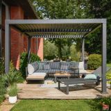 KOVINSKA VRTNA GARNITURA NATERIAL PERSEA 5P KOTNA ALU TIKOVINA, TEMNO SIVA