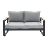 KOVINSKA VRTNA GARNITURA NATERIAL PERSEA DVOSED ALU TIKOVINA, TEMNO SIV