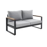 KOVINSKA VRTNA GARNITURA NATERIAL PERSEA DVOSED ALU TIKOVINA, TEMNO SIV