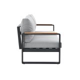 KOVINSKA VRTNA GARNITURA NATERIAL PERSEA DVOSED ALU TIKOVINA, TEMNO SIV