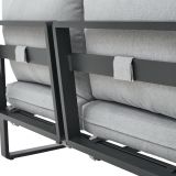 KOVINSKA VRTNA GARNITURA NATERIAL PERSEA DVOSED ALU TIKOVINA, TEMNO SIV