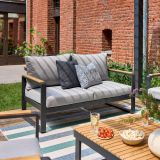 KOVINSKA VRTNA GARNITURA NATERIAL PERSEA DVOSED ALU TIKOVINA, TEMNO SIV