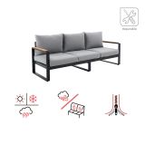 KOVINSKA VRTNA GARNITURA NATERIAL PERSEA TROSED ALU TIKOVINA, TEMNO SIV