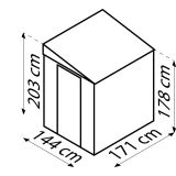 KOVINSKA VRTNA HIŠKA GLOBEL LEANTO 56 ANTRACIT Š145 X G172 X V204 CM
