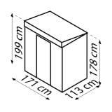 KOVINSKA VRTNA HIŠKA GLOBEL SKILLION 64 ANTRACIT Š172 X G113 X V199 CM
