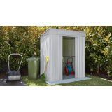 KOVINSKA VRTNA HIŠKA GLOBEL SKILLION 64 SREBRNA Š172 X G113 X V199 CM