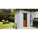 KOVINSKA VRTNA HIŠKA GLOBEL SKILLION 64 SREBRNA Š172 X G113 X V199 CM