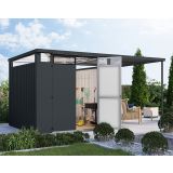 KOVINSKA VRTNA HIŠKA KARIBU OSTEN 2 ANTRACIT 220X220X215