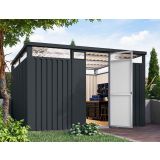 KOVINSKA VRTNA HIŠKA KARIBU OSTEN 3.5 ANTRACIT 330X220X215