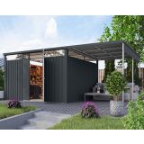 KOVINSKA VRTNA HIŠKA KARIBU OSTEN 3.5 ANTRACIT 330X330X215