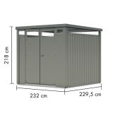 KOVINSKA VRTNA HIŠKA KARIBU PODLOGA 8 MM 70X70 ČRNA