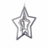 OKRASEK ZA JELKO GLOSSTYLE KOVINSKI SREBRNI 9 CM VIŠ. ZVEZDA/JELKA/KROGLA