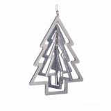 OKRASEK ZA JELKO GLOSSTYLE KOVINSKI SREBRNI 9 CM VIŠ. ZVEZDA/JELKA/KROGLA