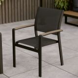 KOVINSKI STOL NATERIAL JEDILNI CLARA TEMNO SIV ALU