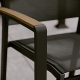 KOVINSKI STOL NATERIAL JEDILNI CLARA TEMNO SIV ALU