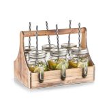 KOZAREC ZA DRUGE PIJAČE ZELLER PRESENT 450 ML S SLAMICO 6/1 V LESENEM ZABOJU