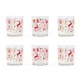 KOZAREC ZA VODO/SOK MHOME 265 ML KOMPLET 6 BOŽIČNIH KOZARCEV IZ STEKLA