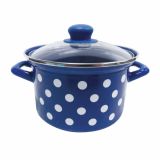 KOZICA EMO 20 CM 4 L VISOKA POLKA MODRA STEKLEN POKROV