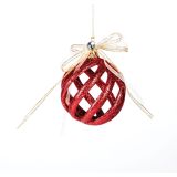 OKRASEK ZA JELKO GLOSSTYLE KROGLA RDEČA S PENTLJO 7X10 CM SORTIRANO