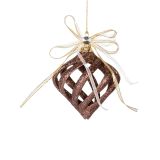 OKRASEK ZA JELKO GLOSSTYLE KROGLA RJAVA S PENTLJO 7X10 CM SORTIRANO