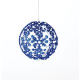 OKRASEK ZA JELKO GLOSSTYLE KROGLA S SNEŽIKAMI MODRA BELA FI 8 CM